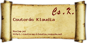 Csutorás Klaudia névjegykártya